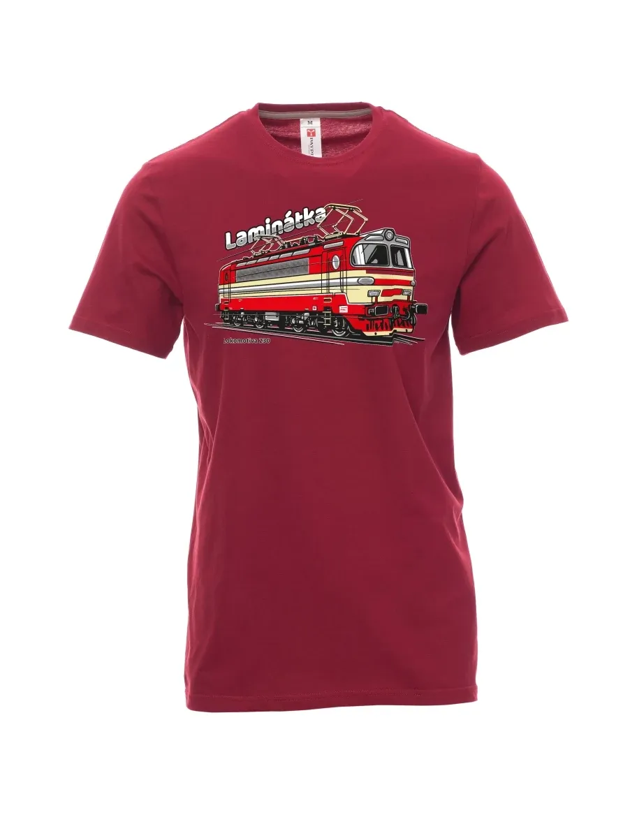 Dark red men´s T-shirt Locomotive 230 “Laminátka”