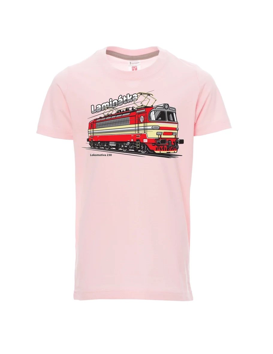 Light pink children´s T-shirt Locomotive 230 “Laminátka”