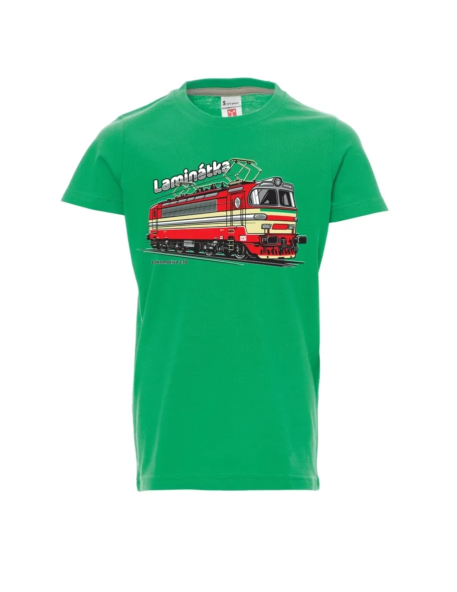 Green children´s T-shirt Locomotive 230 “Laminátka”