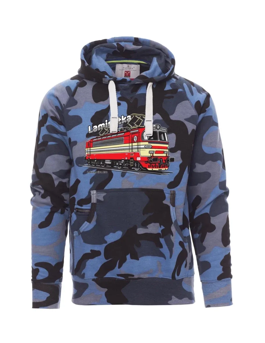 Camouflage blue men´s sweatshirt Locomotive 230 “Laminátka”