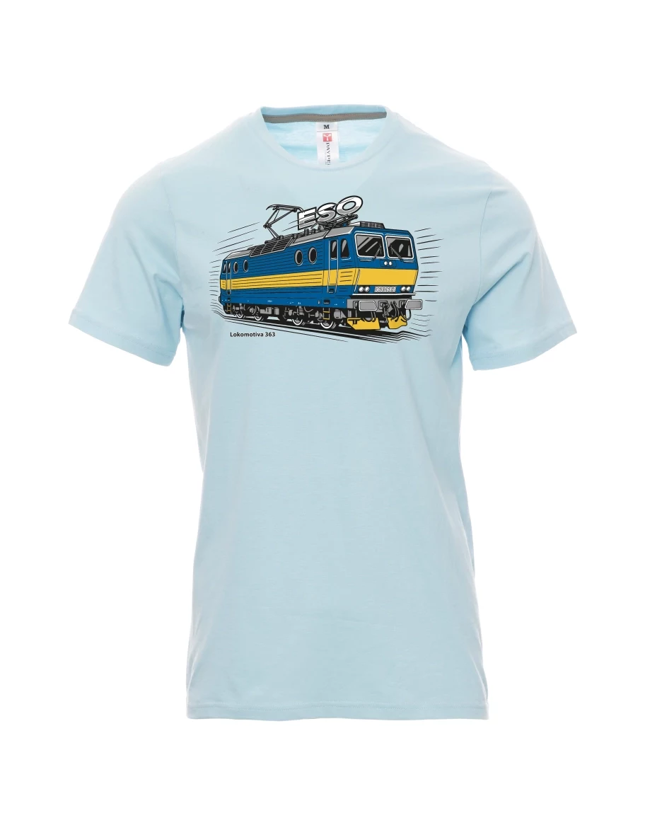 Pale blue men´s T-shirt Locomotive 363 “ESO”