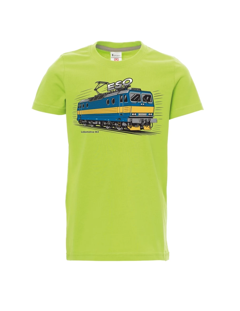 Light green children´s T-shirt Locomotive 363 “ESO”