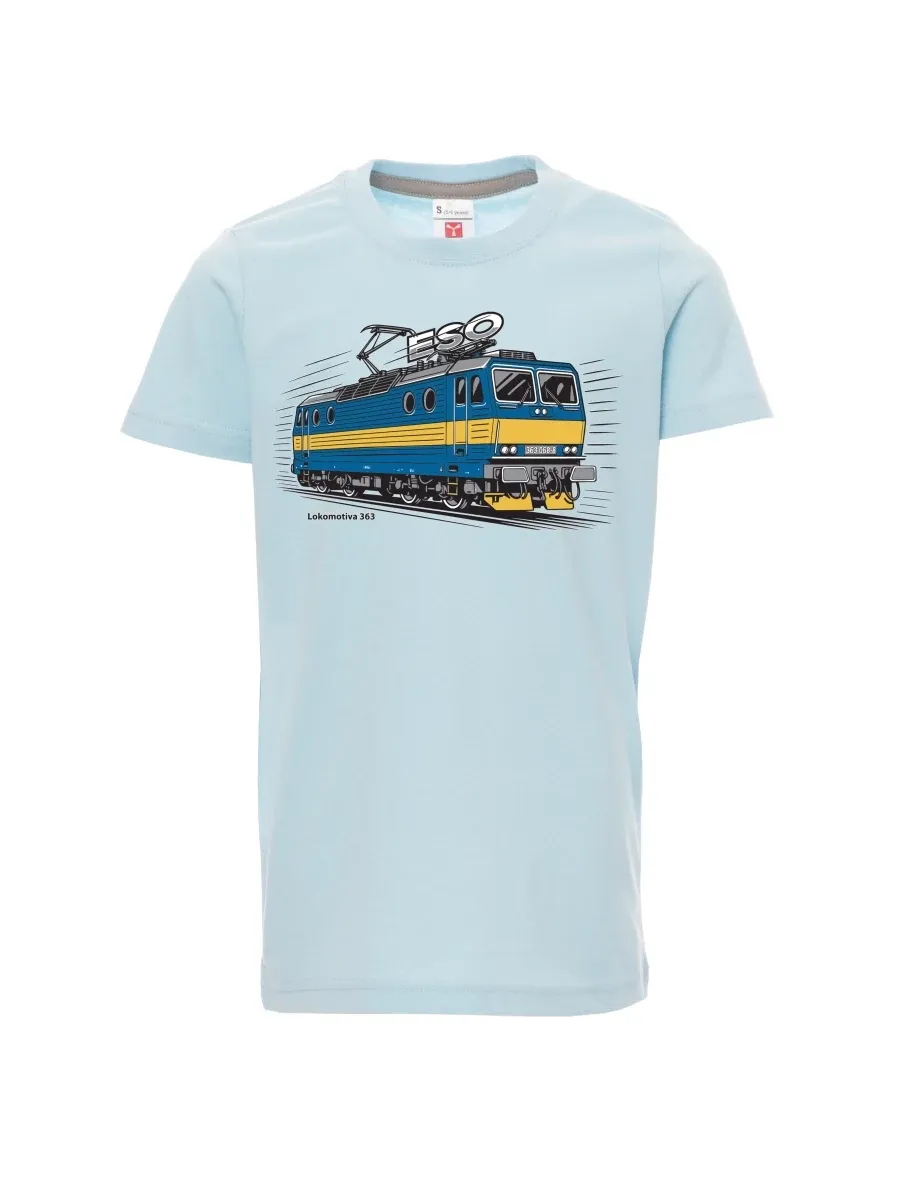 Pale blue children´s T-shirt Locomotive 363 “ESO”