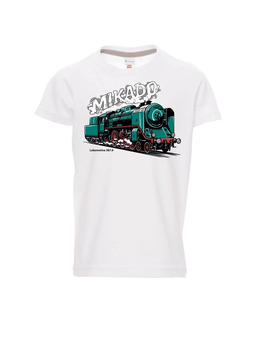 White children´s T-shirt Locomotive 387.0 “MIKADO”