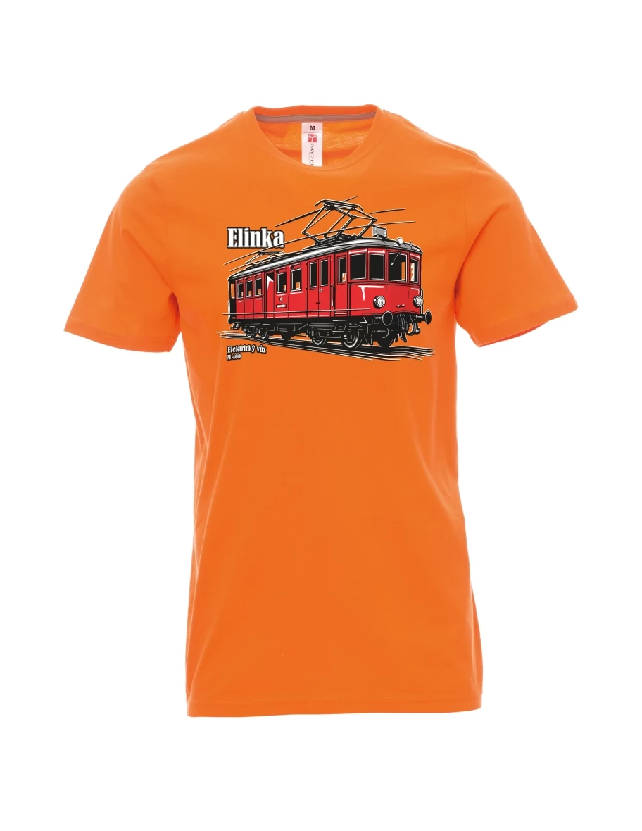 Orange men´s T-shirt Electric railcar M 400 “Elinka”
