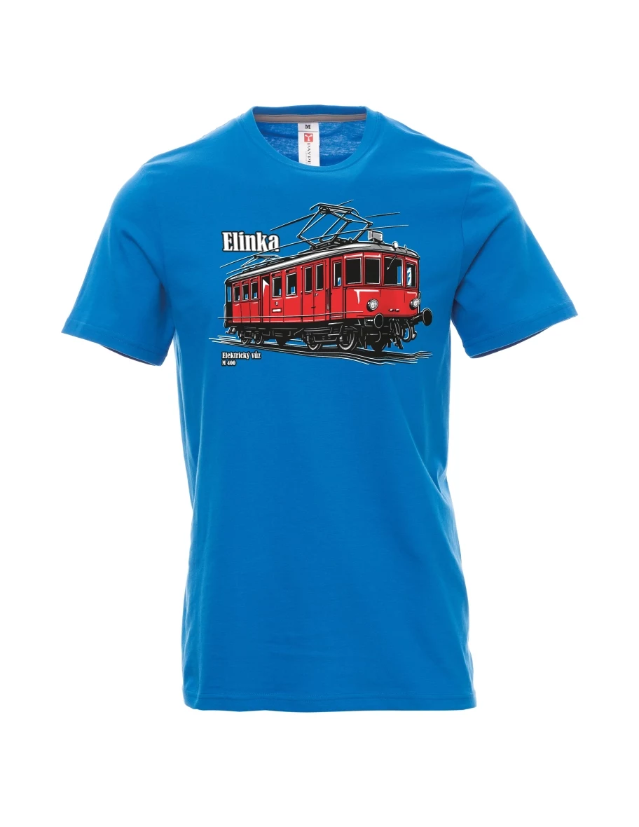 Light blue men´s T-shirt Electric railcar M 400 “Elinka”