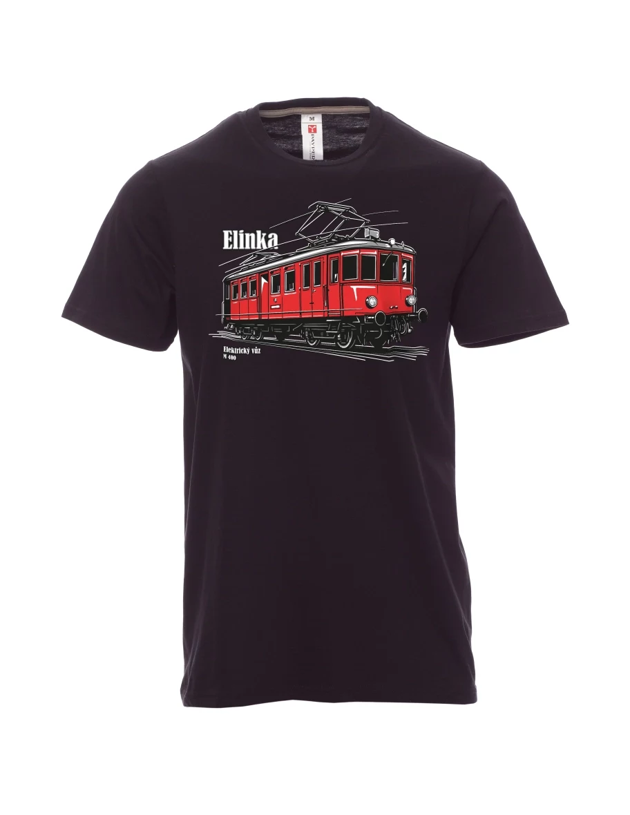 Black men´s T-shirt Electric railcar M 400 “Elinka”