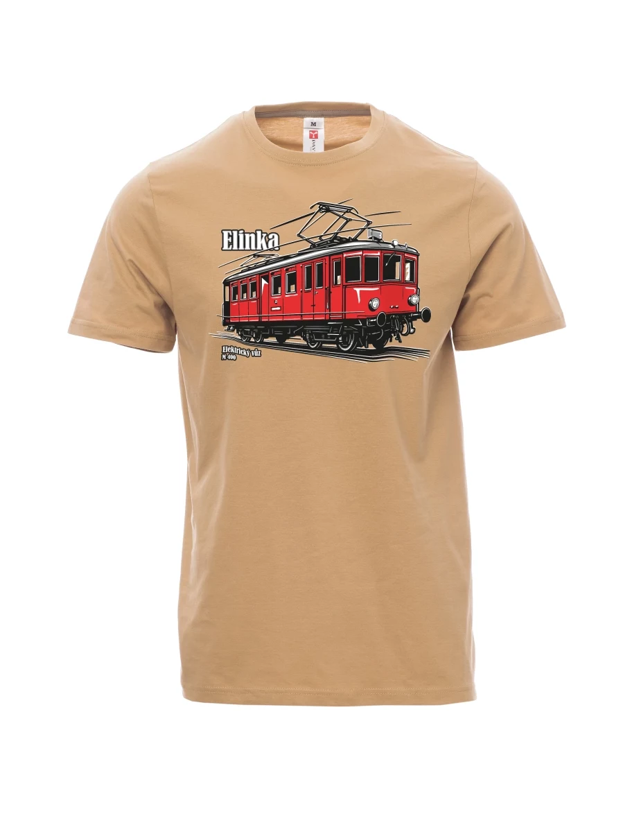 Brown men´s T-shirt Electric railcar M 400 “Elinka”