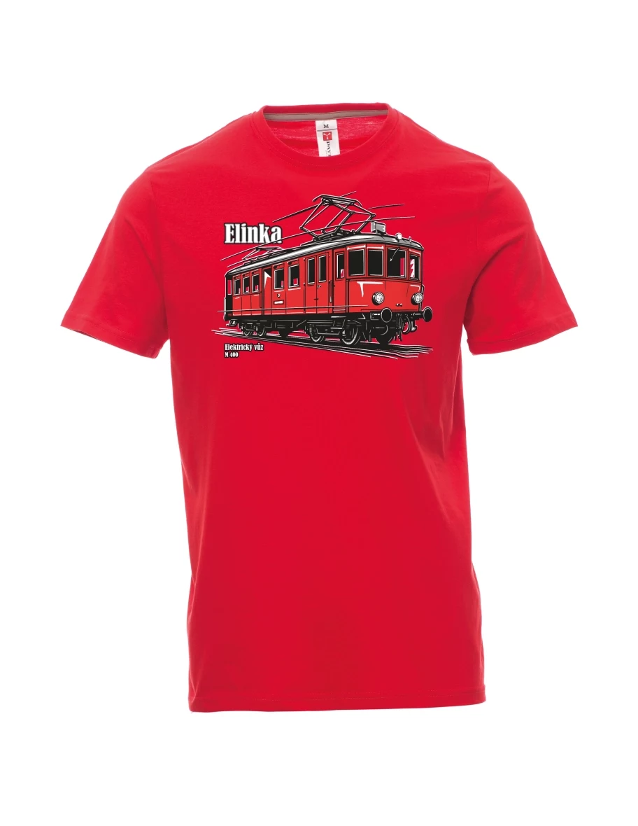 Red men´s T-shirt Electric railcar M 400 “Elinka”