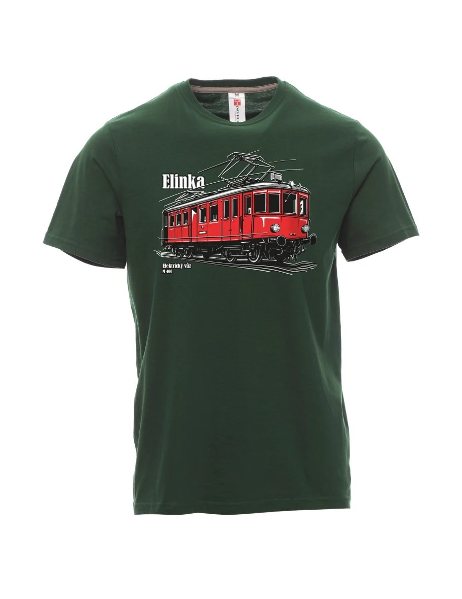 Dark green men´s T-shirt Electric railcar M 400 “Elinka”