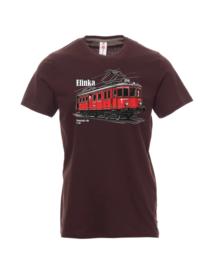 Dark brown men´s T-shirt Electric railcar M 400 “Elinka”