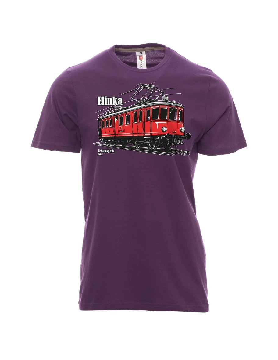 Purple men´s T-shirt Electric railcar M 400 “Elinka”
