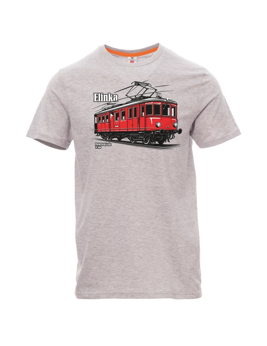 Gray melange men´s T-shirt Electric railcar M 400 “Elinka”