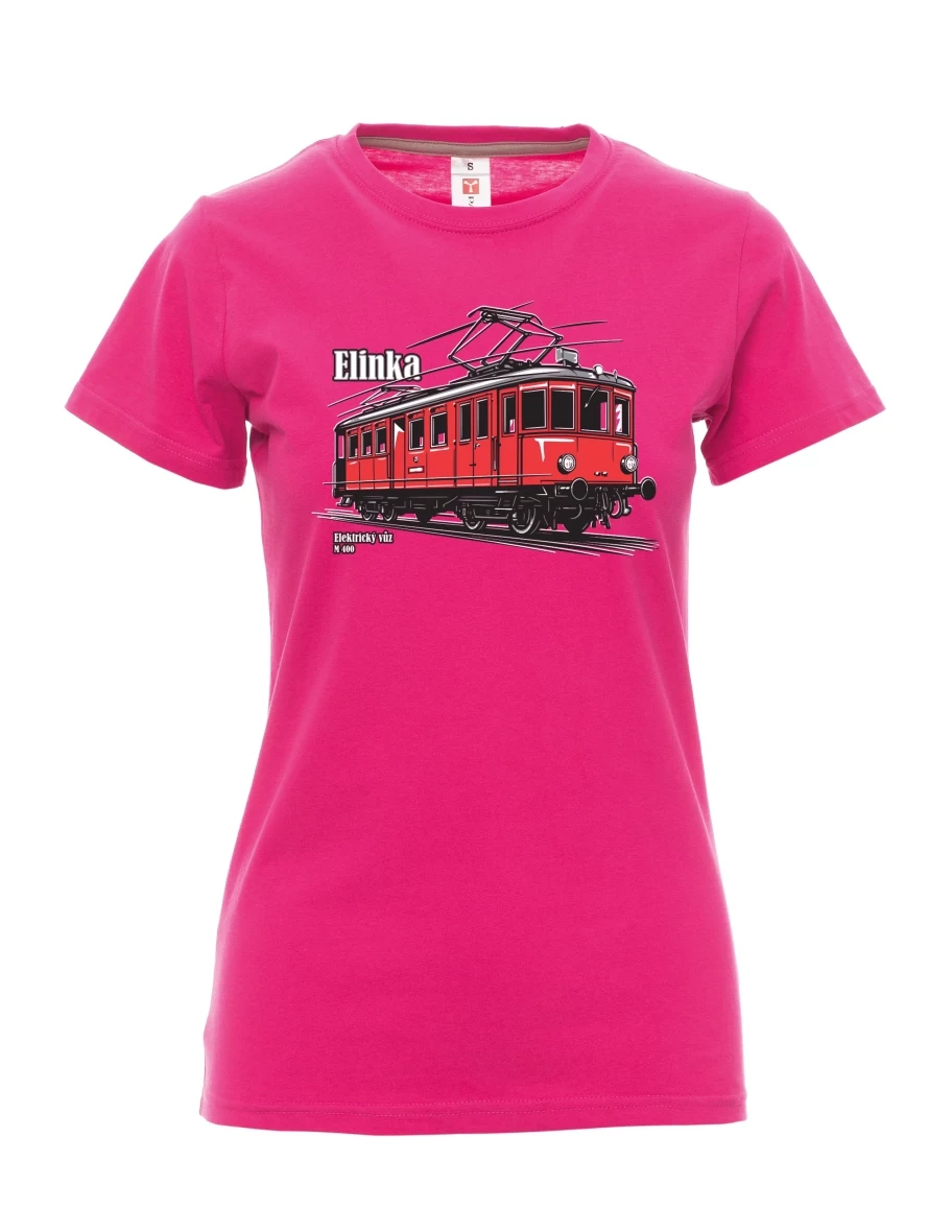 Pink women´s T-shirt Electric railcar M 400 “Elinka”