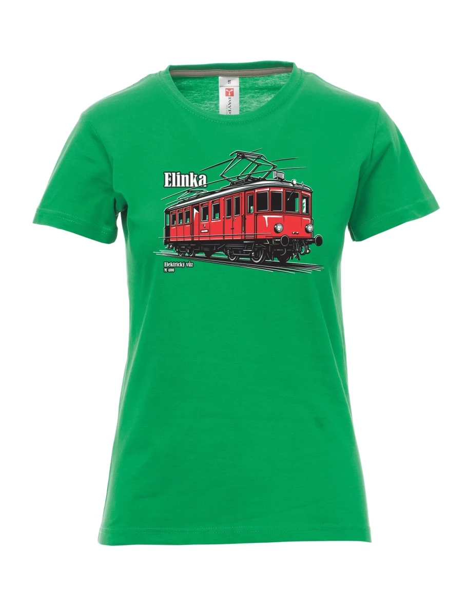 Green women´s T-shirt Electric railcar M 400 “Elinka”