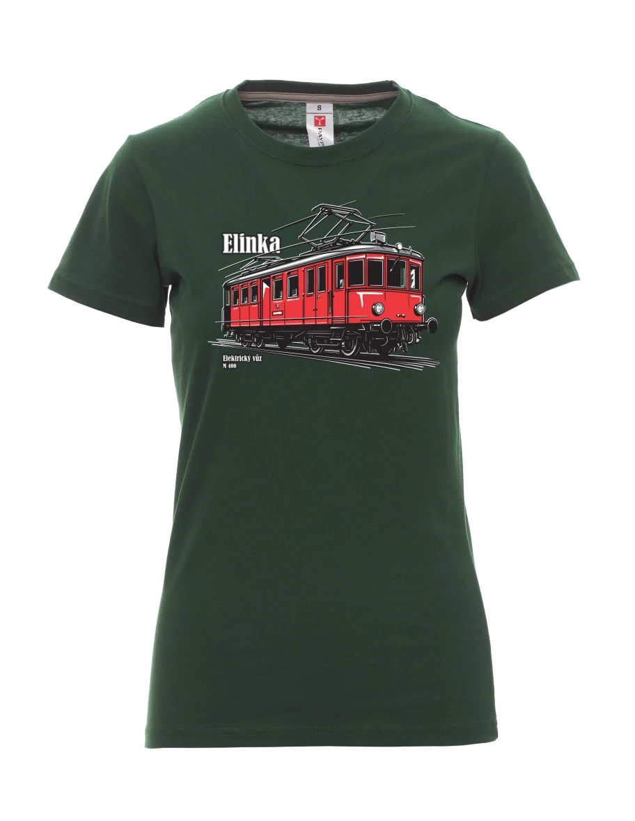 Dark green women´s T-shirt Electric railcar M 400 “Elinka”