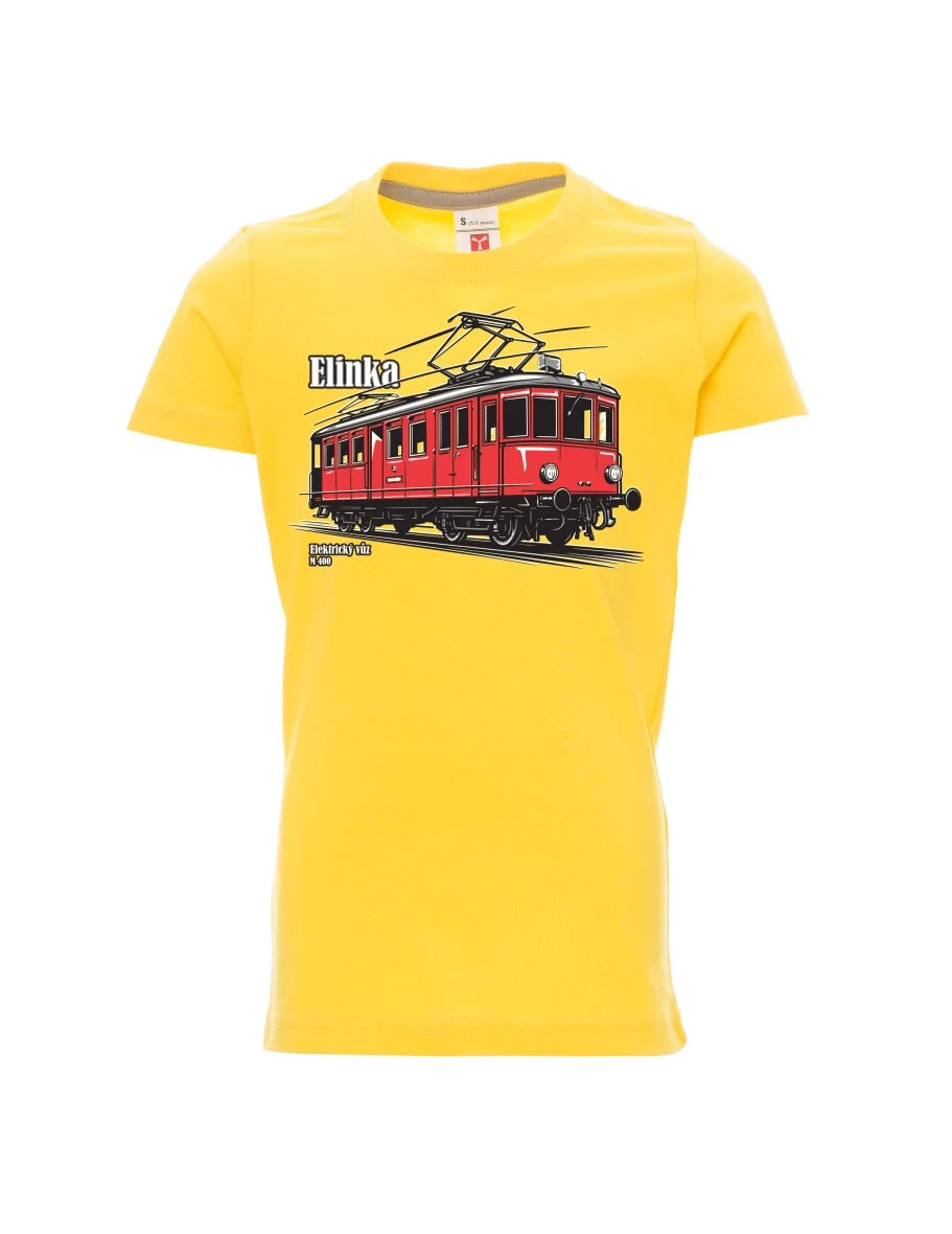 Yellow children´s T-shirt Electric railcar M 400 “Elinka”