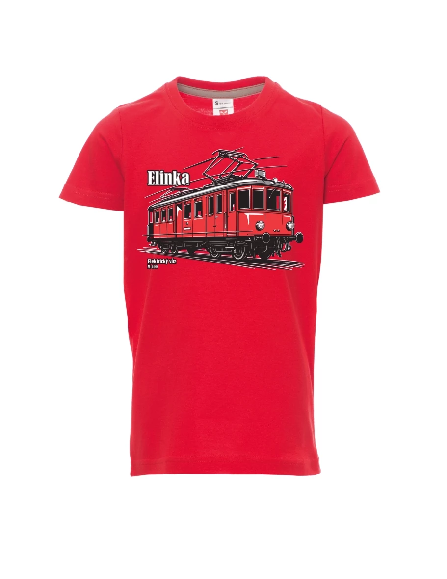 Red children´s T-shirt Electric railcar M 400 “Elinka”