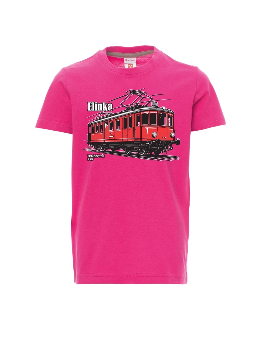 Pink children´s T-shirt Electric railcar M 400 “Elinka”