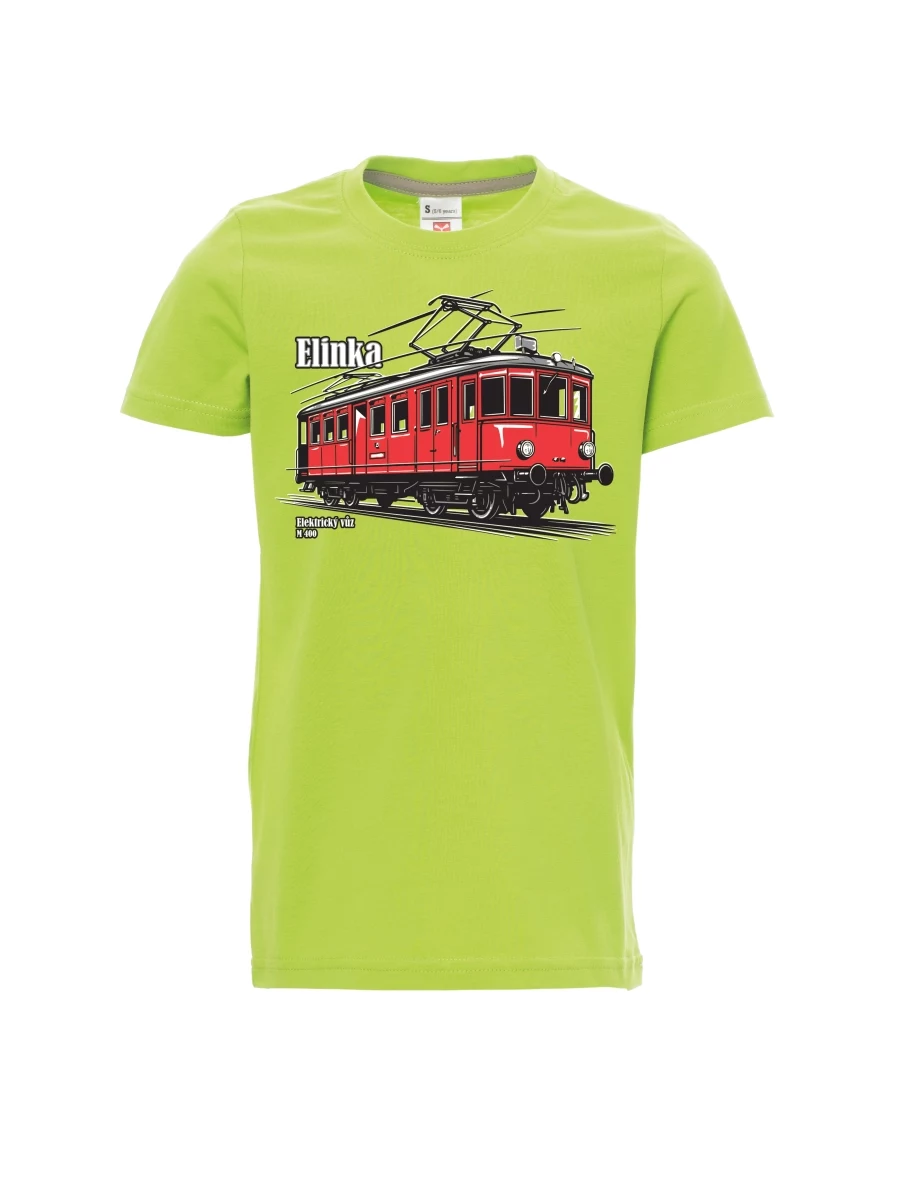 Light green children´s T-shirt Electric railcar M 400 “Elinka”
