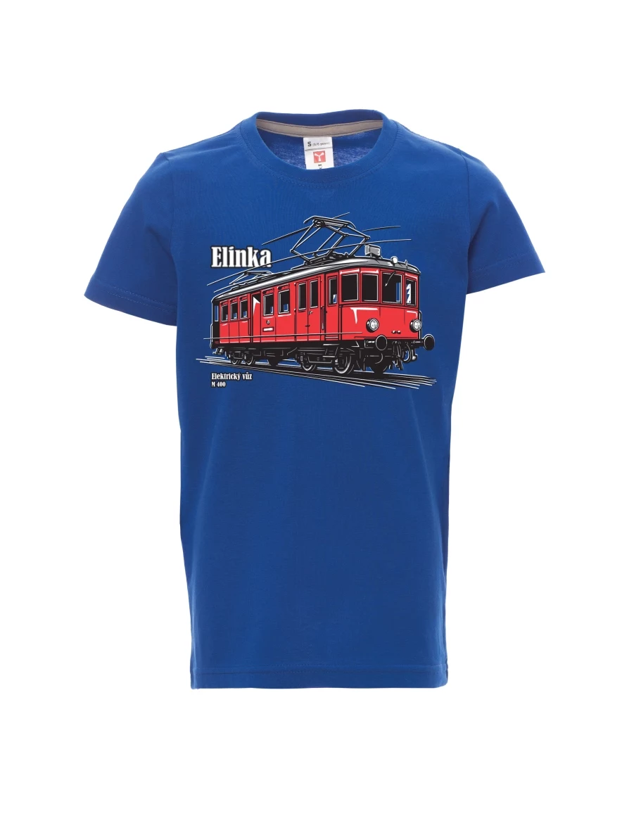 Blue children´s T-shirt Electric railcar M 400 “Elinka”