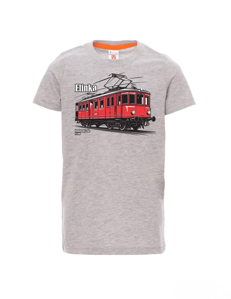 Grey melange children´s T-shirt Electric railcar M 400 “Elinka”