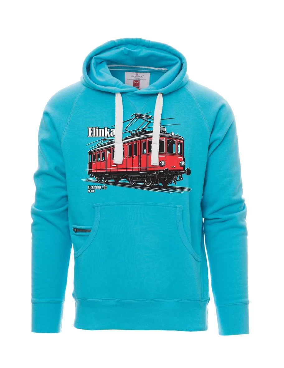 Light blue men´s sweatshirt Electric railcar M 400 “Elinka”