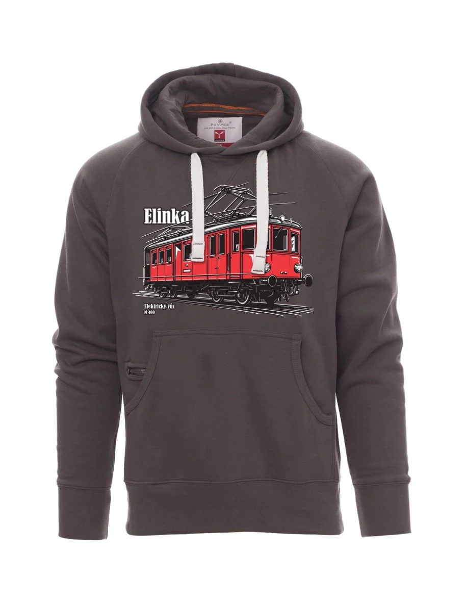 Grey men´s sweatshirt Electric railcar M 400 “Elinka”