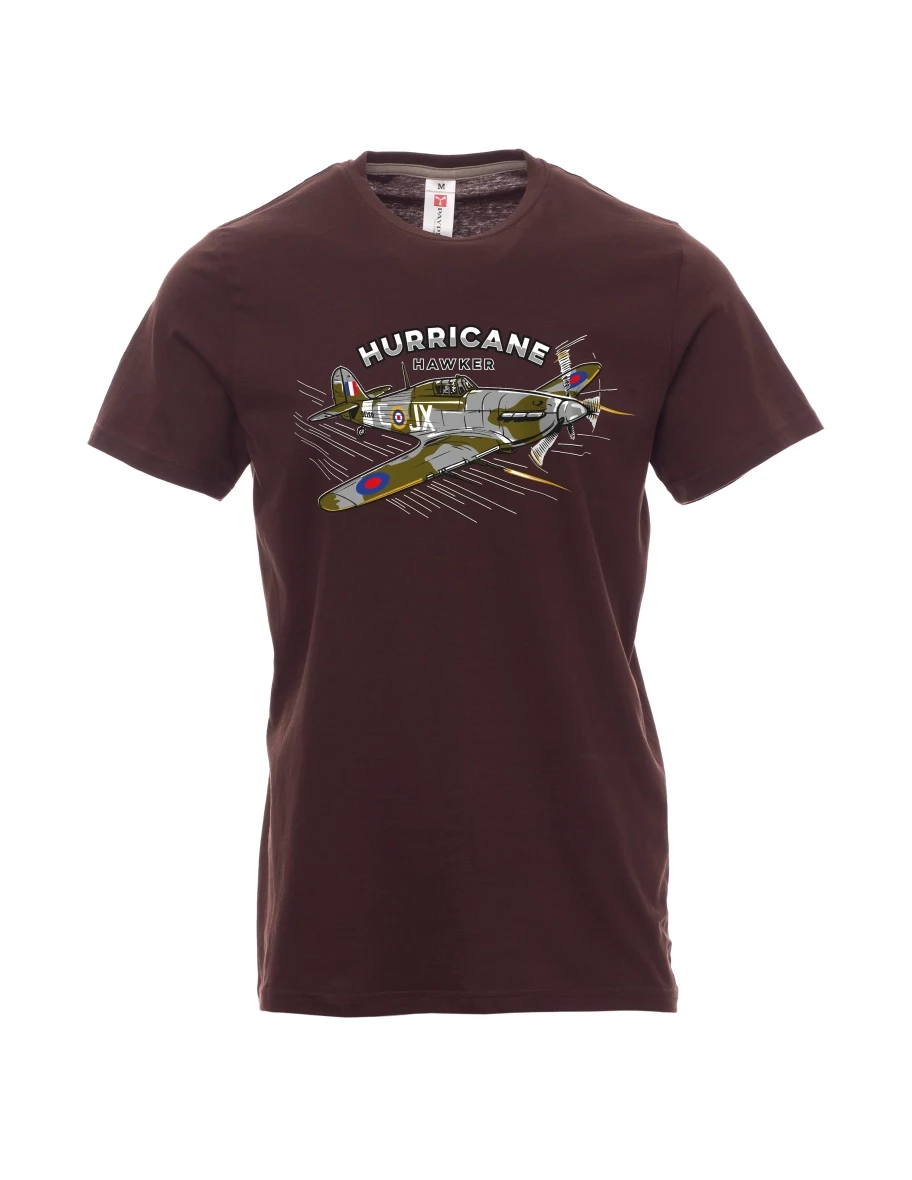 Dark brown men´s T-shirt Aircraft Hurricane Hawker