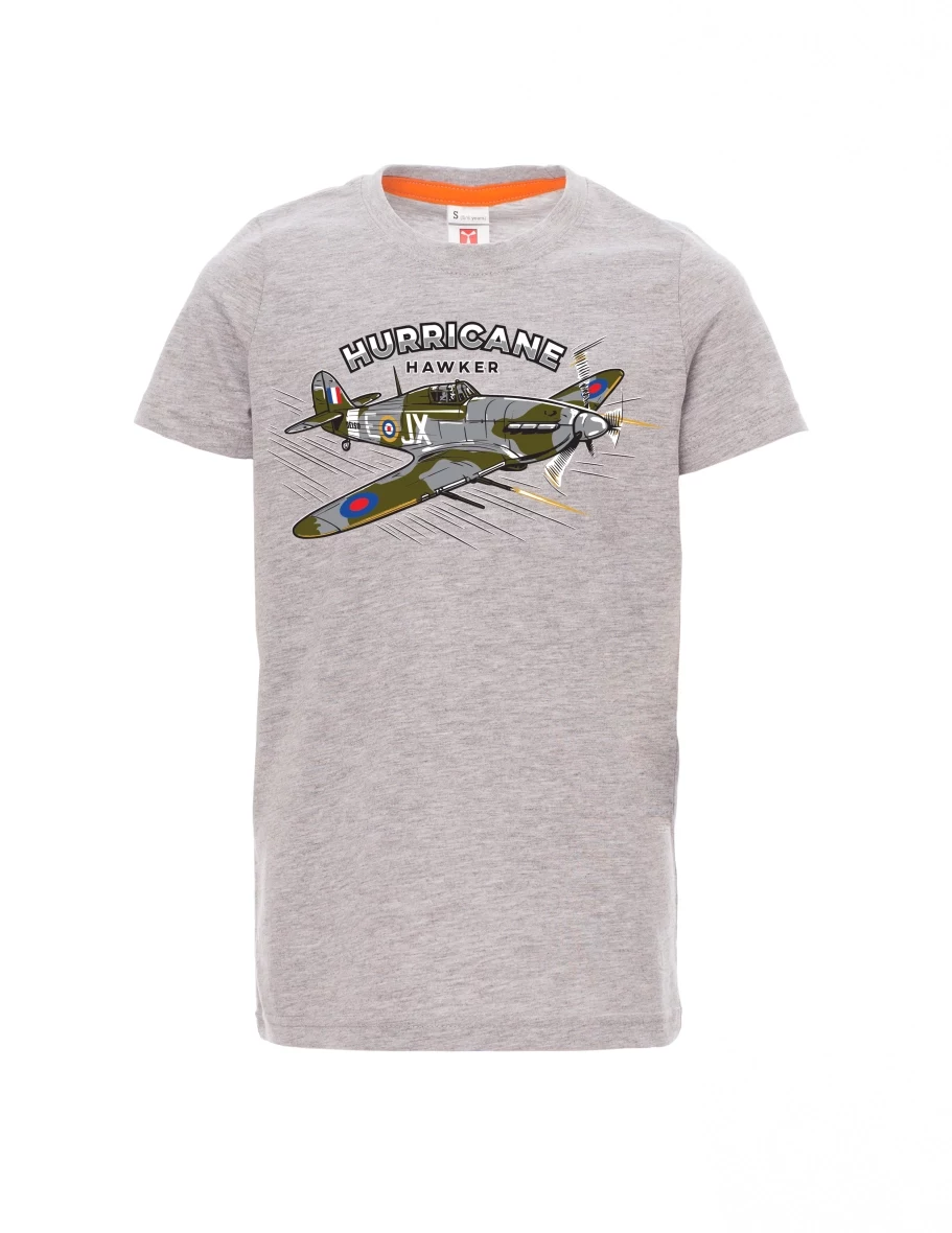 Grey melange children´s T-shirt Aircraft Hurricane Hawker