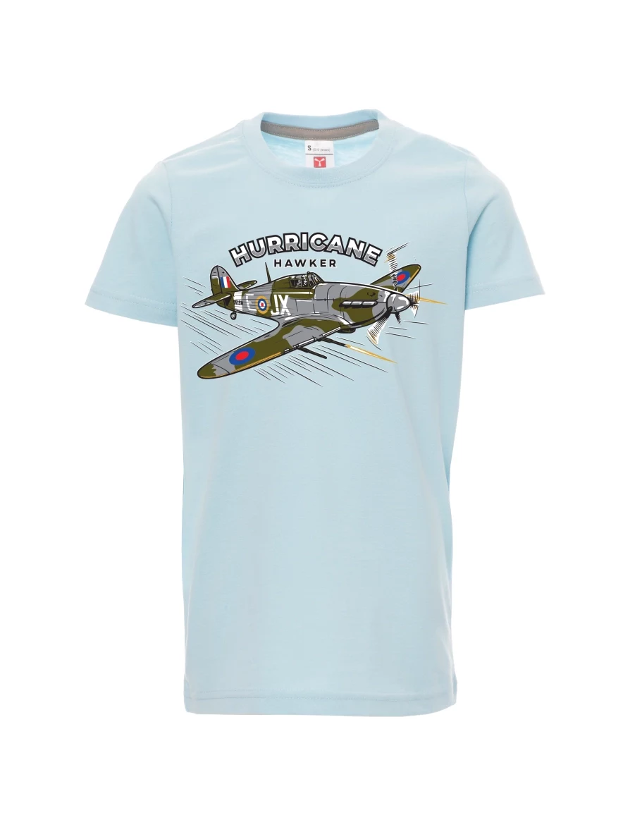Pale blue children´s T-shirt Aircraft Hurricane Hawker