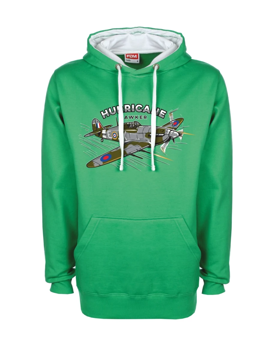 White-green sweatshirt Aircraft Hurricane Hawker