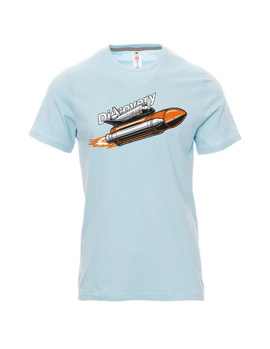 Pale blue men´s T-shirt Space Shuttle Discovery