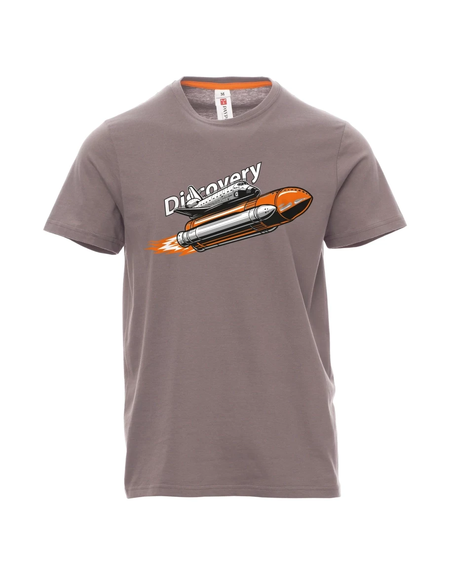 Steel gray men´s T-shirt Space Shuttle Discovery