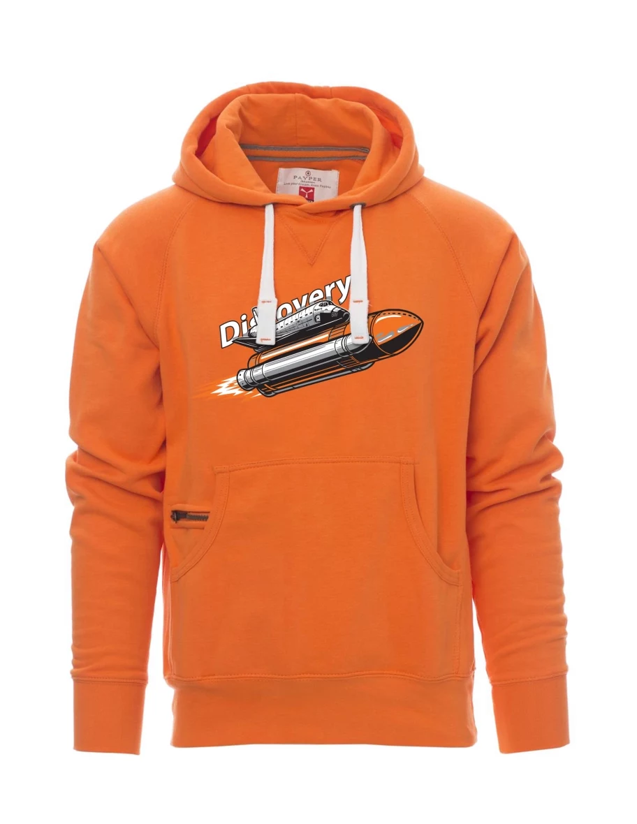 Orange men´s sweatshirt Space Shuttle Discovery