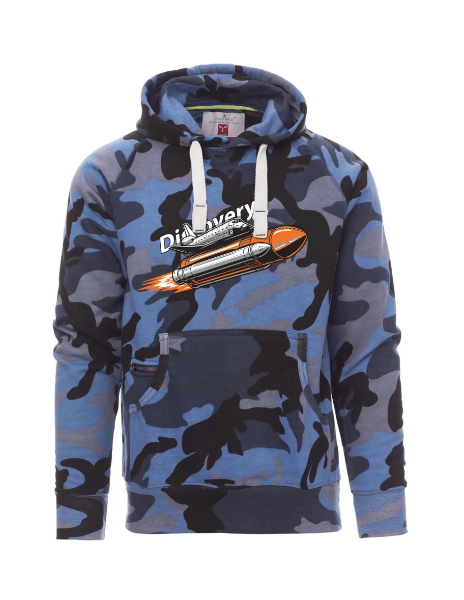 Camouflage blue men´s sweatshirt Space Shuttle Discovery