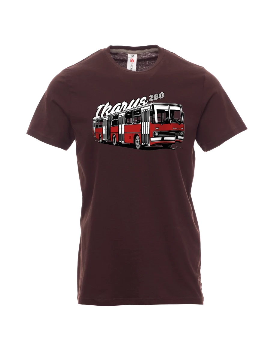 Dark brown men´s T-shirt Bus Ikarus 280
