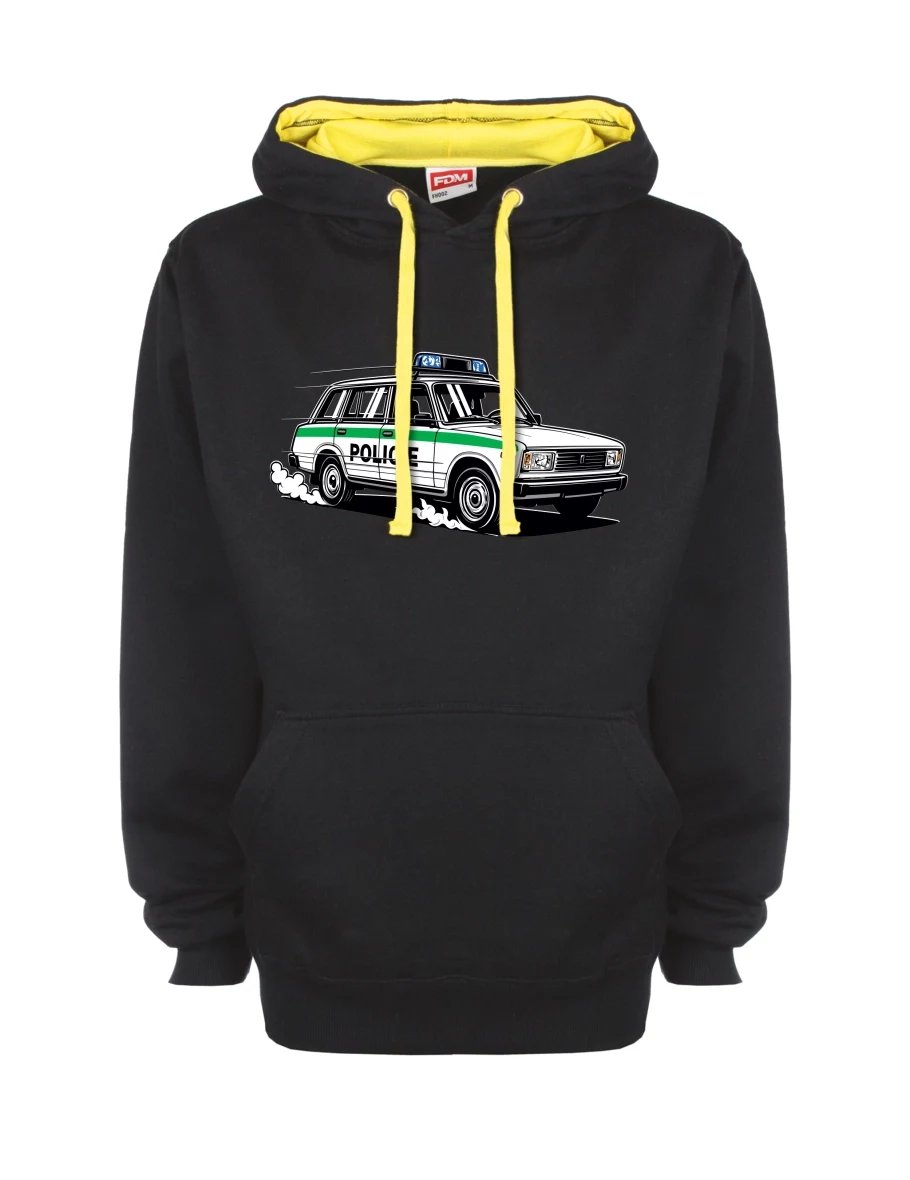 Yellow-black sweatshirt Car VAZ 2104 POLICE