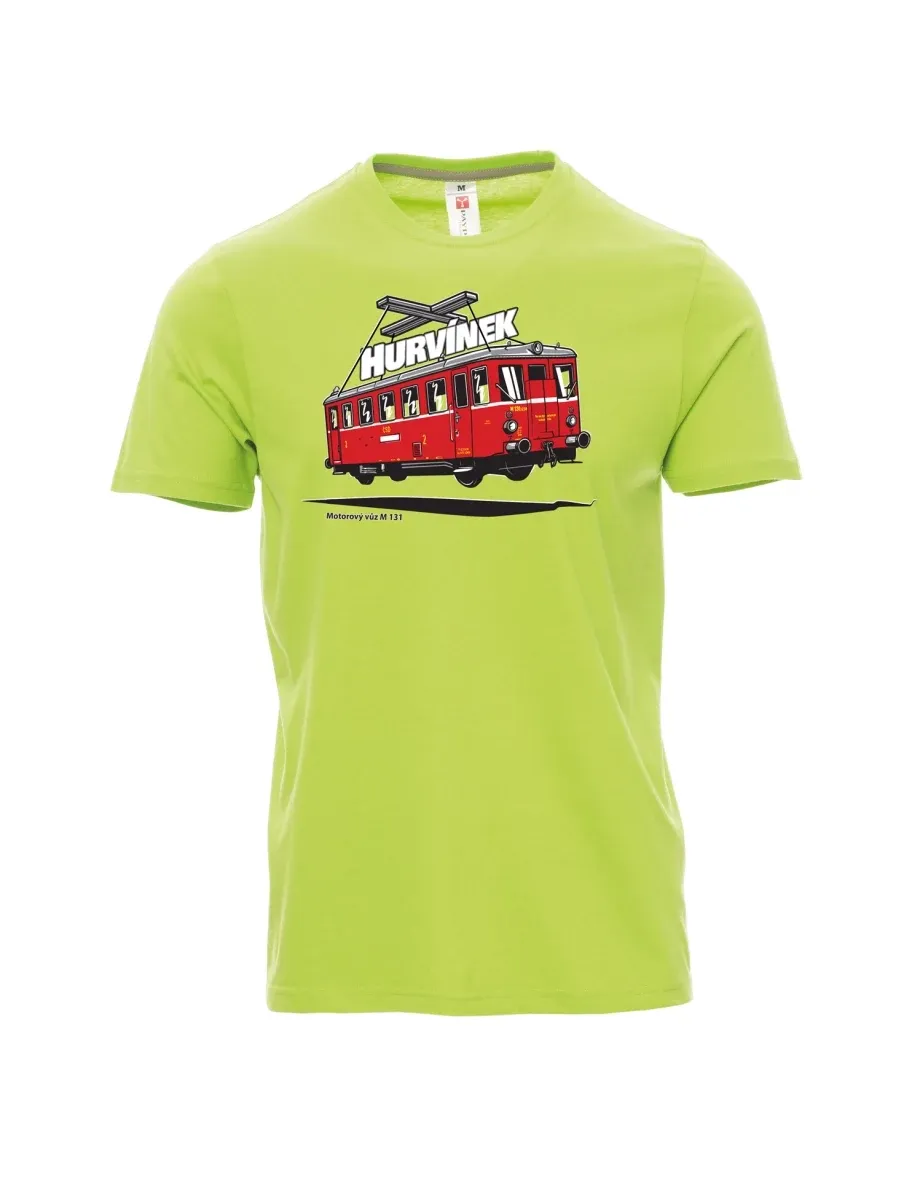 Light green men´s T-shirt Railcar M 131 “Hurvínek”