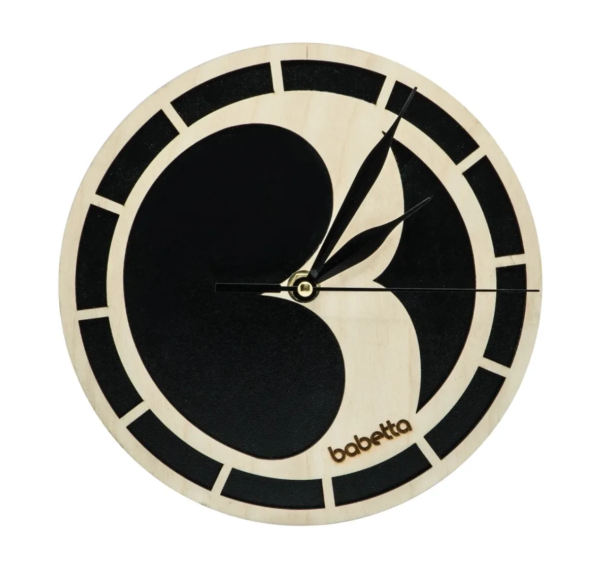 Wooden Clock Logo Babetta