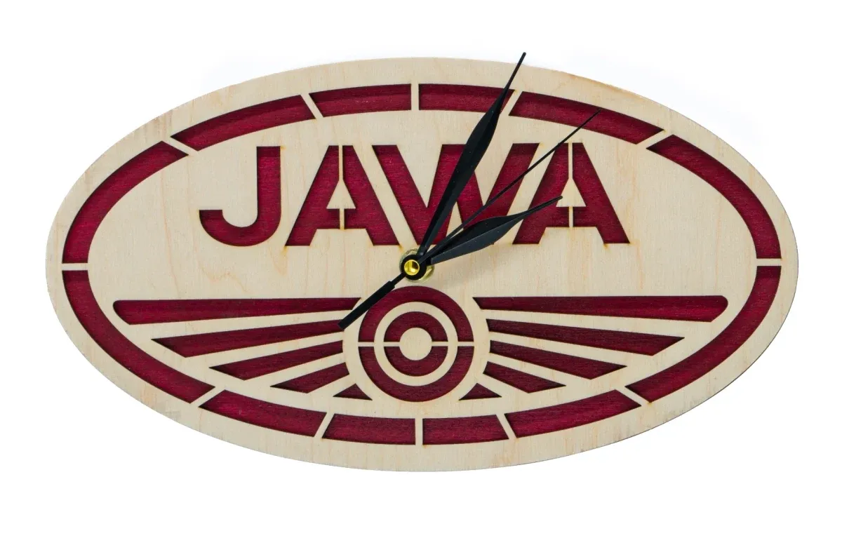 Wooden Clock Logo Jawa