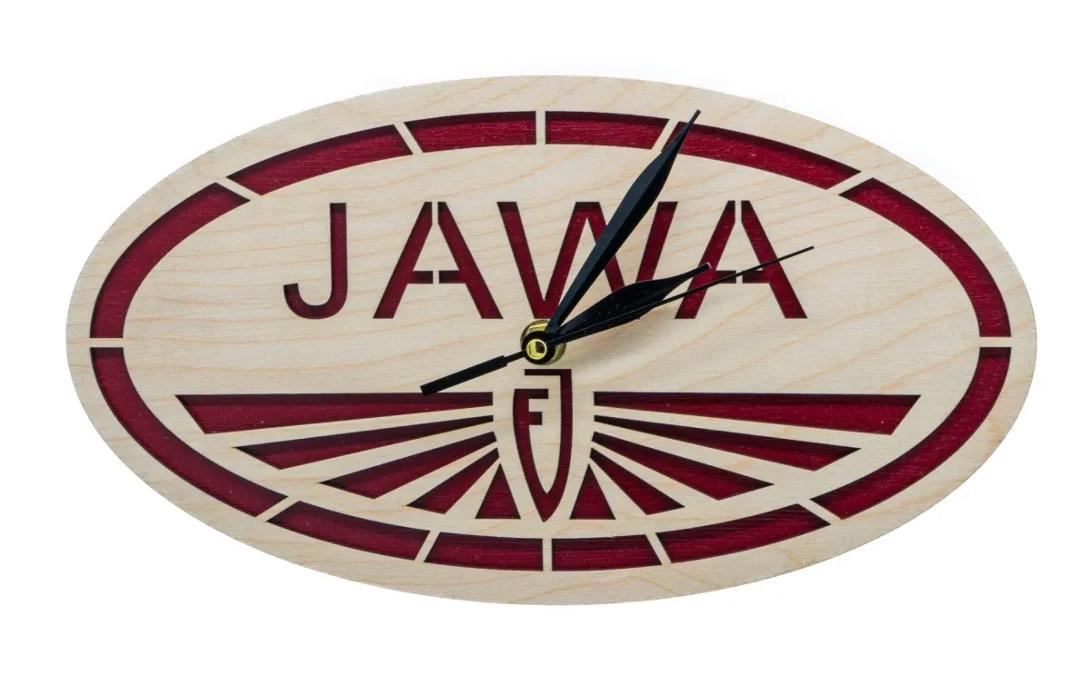 Wooden clock Logo Jawa Fj