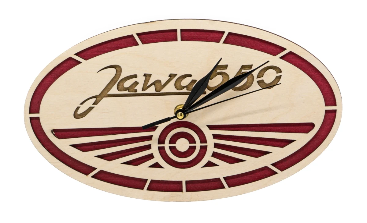 Wooden clock Logo Jawa 550