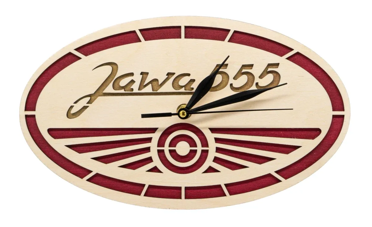 Wooden clock Logo Jawa 555