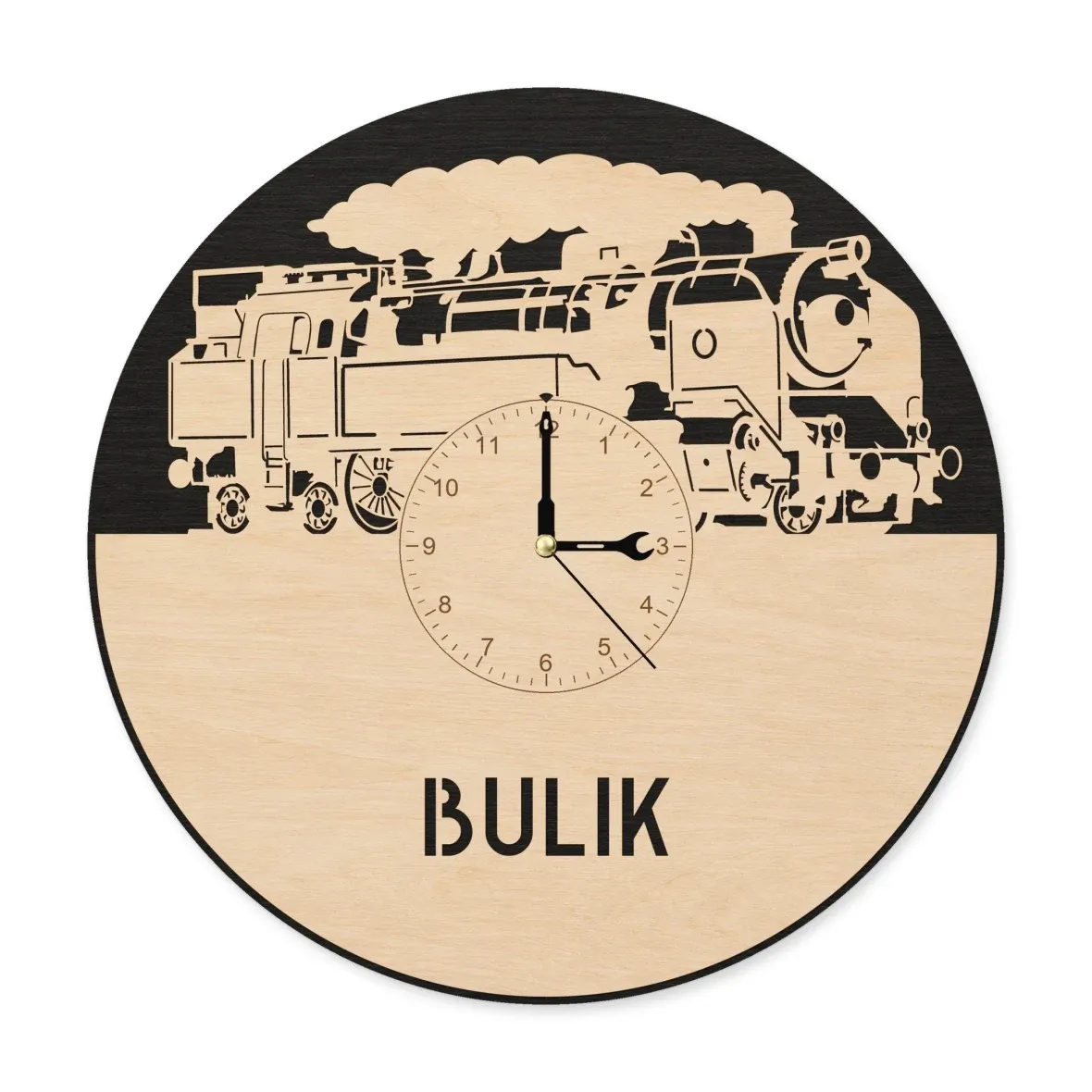 Wooden wall clock – 464 ‘Bulik’ steam locomotive