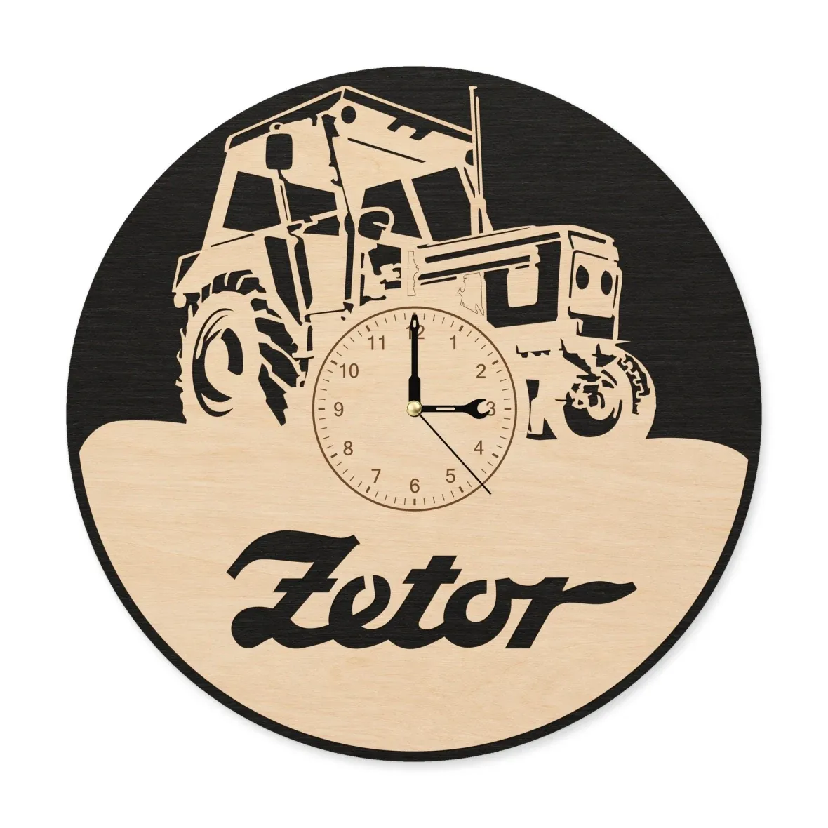 Wooden wall clock – Tractor with a cab