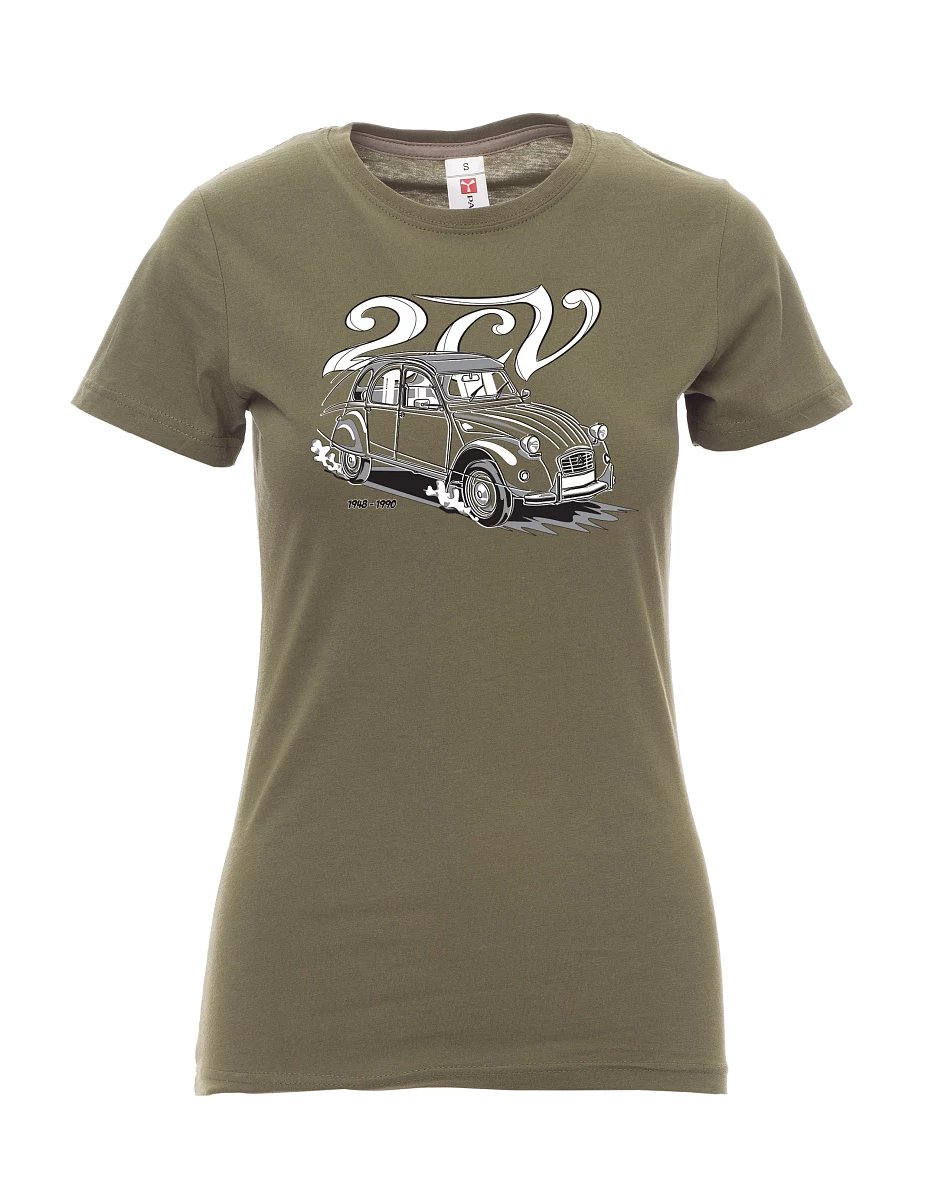 Khaki women´s T-shirt 2CV